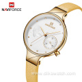 Naviforce 5001 Beautiful Flower Women Watches Calendar Dual Dial Hours Clock Ladies Digital Watches NF5001S